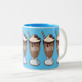 Tasse 2 Couleurs Illustration de milk-shake au chocolat (Devant droit)
