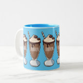 Tasse 2 Couleurs Illustration de milk-shake au chocolat (Devant gauche)