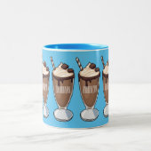 Tasse 2 Couleurs Illustration de milk-shake au chocolat (Centre)