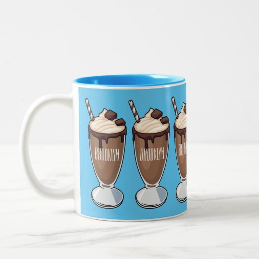 Tasse 2 Couleurs Illustration de milk-shake au chocolat (Gauche)