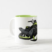 Tasse 2 Couleurs Illustration de motoneige (Devant gauche)