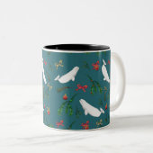Tasse 2 Couleurs Illustration de Noël de la baleine béluga (Devant droit)