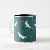 Tasse 2 Couleurs Illustration de Noël de la baleine béluga (Devant gauche)