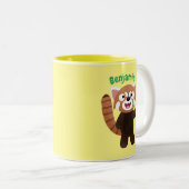 Tasse 2 Couleurs Illustration de panda rouge mignon (Devant droit)