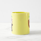Tasse 2 Couleurs Illustration de panda rouge mignon (Centre)