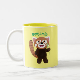 Tasse 2 Couleurs Illustration de panda rouge mignon