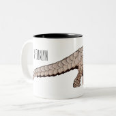Tasse 2 Couleurs Illustration de Pangolin (Devant gauche)