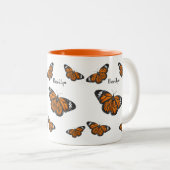 Tasse 2 Couleurs Illustration de papillon monarque (Devant droit)
