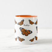 Tasse 2 Couleurs Illustration de papillon monarque (Centre)