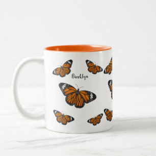 Tasse 2 Couleurs Illustration de papillon monarque