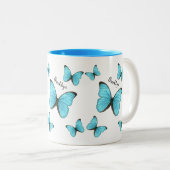 Tasse 2 Couleurs Illustration de papillons Morpho (Devant droit)