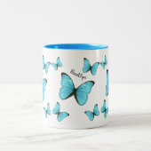 Tasse 2 Couleurs Illustration de papillons Morpho (Centre)