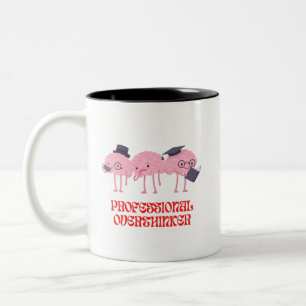 Tasse 2 Couleurs Illustration de personnage de cerveau amusant