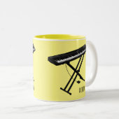 Tasse 2 Couleurs Illustration de piano clavier (Devant droit)