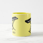 Tasse 2 Couleurs Illustration de piano clavier (Centre)