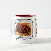 Tasse 2 Couleurs Illustration de poitrine de dinde rôtie (Devant gauche)