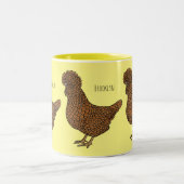Tasse 2 Couleurs Illustration de poulet à la polis chamois (Centre)