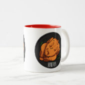 Tasse 2 Couleurs Illustration de poulet rôti (Devant droit)