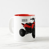 Tasse 2 Couleurs Illustration de Quad bike atv (Devant gauche)