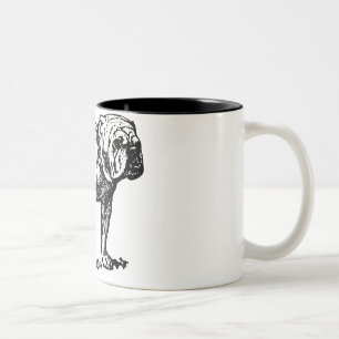 Tasse 2 Couleurs Illustration de race de Bulldog Deux-Tons