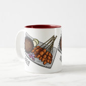 Tasse 2 Couleurs Illustration de Satay (Devant gauche)