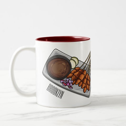 Tasse 2 Couleurs Illustration de Satay (Gauche)