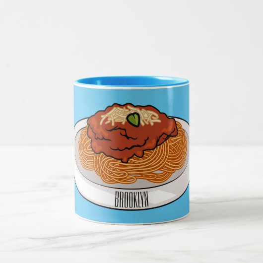 Tasse 2 Couleurs Illustration de Spaghetti (Centre)