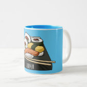 Tasse 2 Couleurs Illustration de sushi (Devant droit)