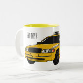 Tasse 2 Couleurs Illustration de taxi (Devant gauche)