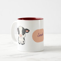 Illustration de vache mignonne nom personnalisé fa