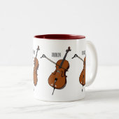 Tasse 2 Couleurs Illustration de violoncelle (Devant droit)
