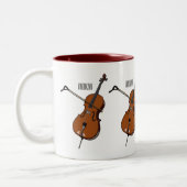 Tasse 2 Couleurs Illustration de violoncelle (Gauche)