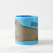Tasse 2 Couleurs Illustration de Walrus (Centre)