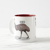 Tasse 2 Couleurs Illustration d'Emu bird (Devant gauche)