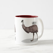 Tasse 2 Couleurs Illustration d'Emu bird (Devant droit)