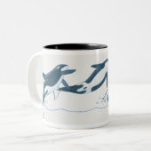 Tasse 2 Couleurs Illustration des épaulards (orque d'Orcinus) (Devant gauche)