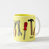 Tasse 2 Couleurs Illustration des outils de menuiserie (Devant droit)