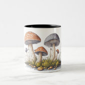 Tasse 2 Couleurs Illustration détaillée des champignons (Centre)