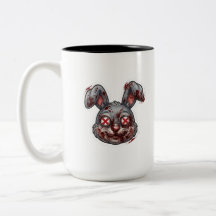 Illustration d'Halloween de lapin zombie sanglant 
