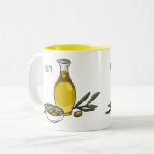 Tasse 2 Couleurs Illustration d'huile d'olive (Devant gauche)