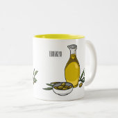 Tasse 2 Couleurs Illustration d'huile d'olive (Devant droit)