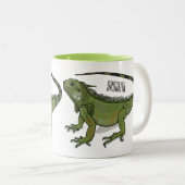 Tasse 2 Couleurs Illustration d'Iguana (Devant droit)