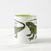 Tasse 2 Couleurs Illustration d'Iguana (Centre)