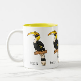 Tasse 2 Couleurs Illustration d'oiseau de grande corneille