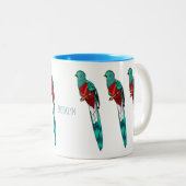 Tasse 2 Couleurs Illustration d'oiseau de quetzal resplendissant (Devant droit)
