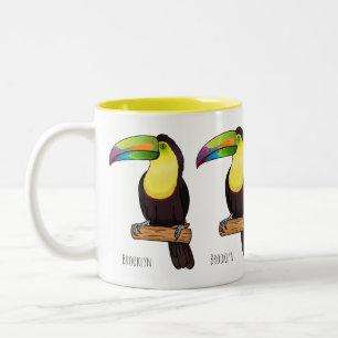 Tasse 2 Couleurs Illustration d'oiseau toucain à bec de Keel