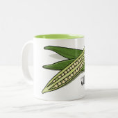 Tasse 2 Couleurs Illustration d'Okra (Devant gauche)