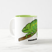 Tasse 2 Couleurs Illustration du caméléon de la parson (Devant gauche)