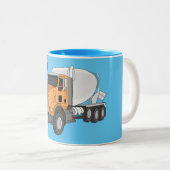 Tasse 2 Couleurs Illustration du camion de mélange de béton (Devant droit)
