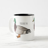 Tasse 2 Couleurs Illustration du canard de Majard (Devant gauche)